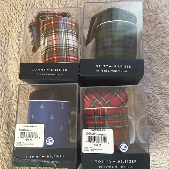 Men’s Mug and Tie Gift Set Red Plaid Only - Picture 2 of 8